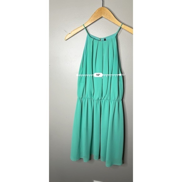 Lulus Chiffon Mint Green Dress Size Small - Picture 4 of 6